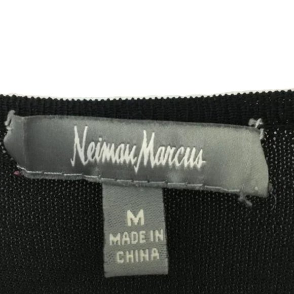 NEIMAN MARCUS RELAXED OPEN FRONT 3/4 SLEEVE PEAKED HEM CARDIGAN - Picture 9 of 9